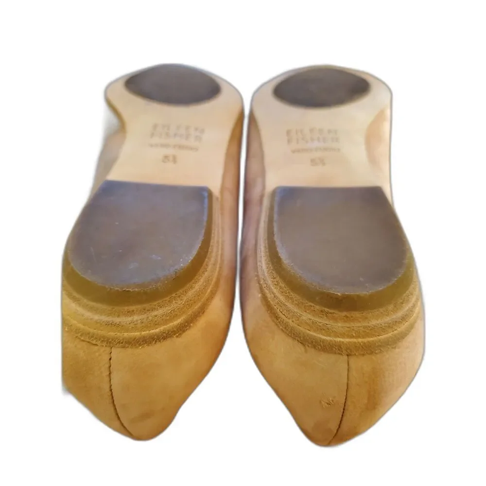 Eileen Fisher Pointed Flat Shoes Nude Quiet Luxury Comfort 5.5 VGUC